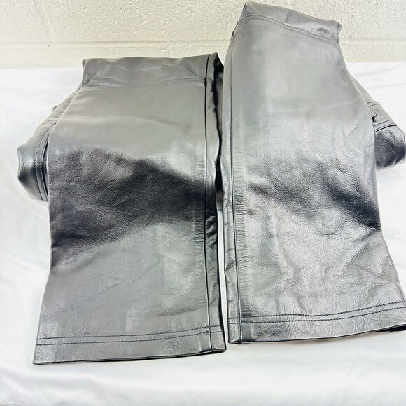 HOMME + FEMME LEATHER PANTS NEW SZ 36x32, New Without Tags, Retails for 700$ - Picture 9 of 12